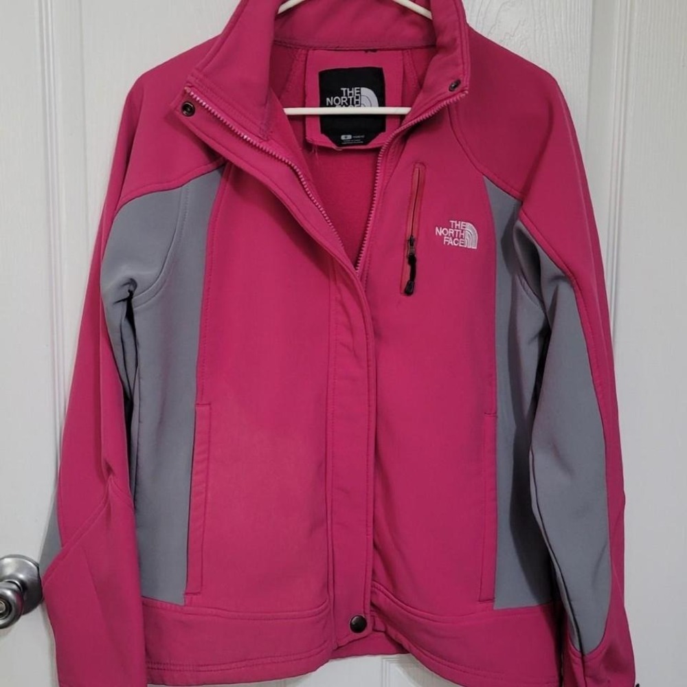 The North Face pink jacket